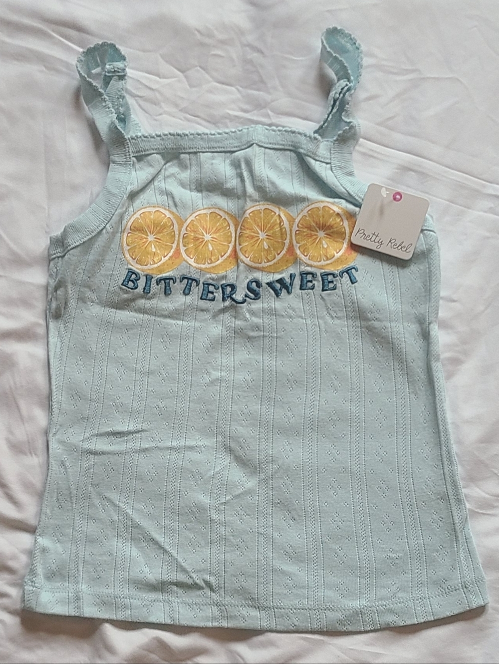 Pretty Rebel Light Blue 'Bittersweet' Lemon Tank
